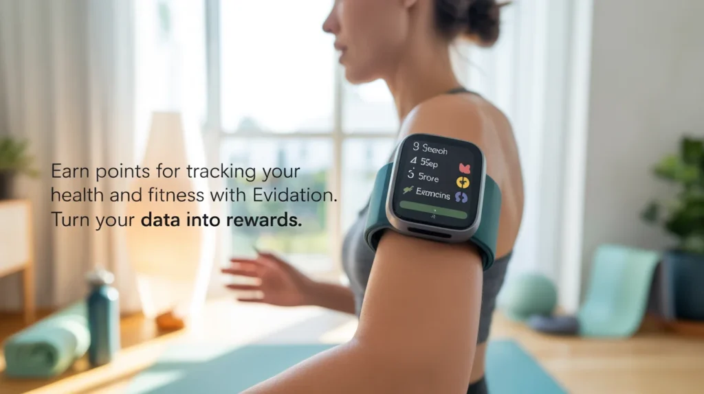 Earn points for tracking your health and fitness with Evidation. Turn your data into rewards.