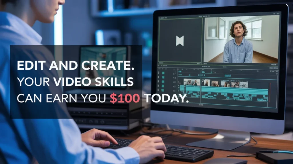 "Edit and create. Your video skills can earn you $100 today.