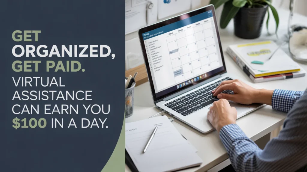 Get organized, get paid. Virtual assistance can earn you $100 in a day.