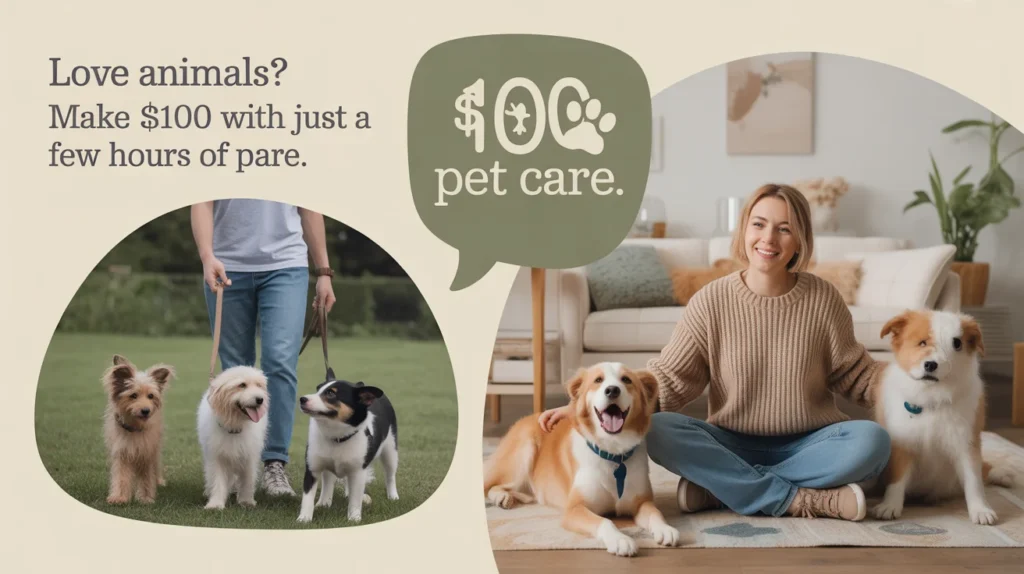 Love animals? Make $100 with just a few hours of pet care.