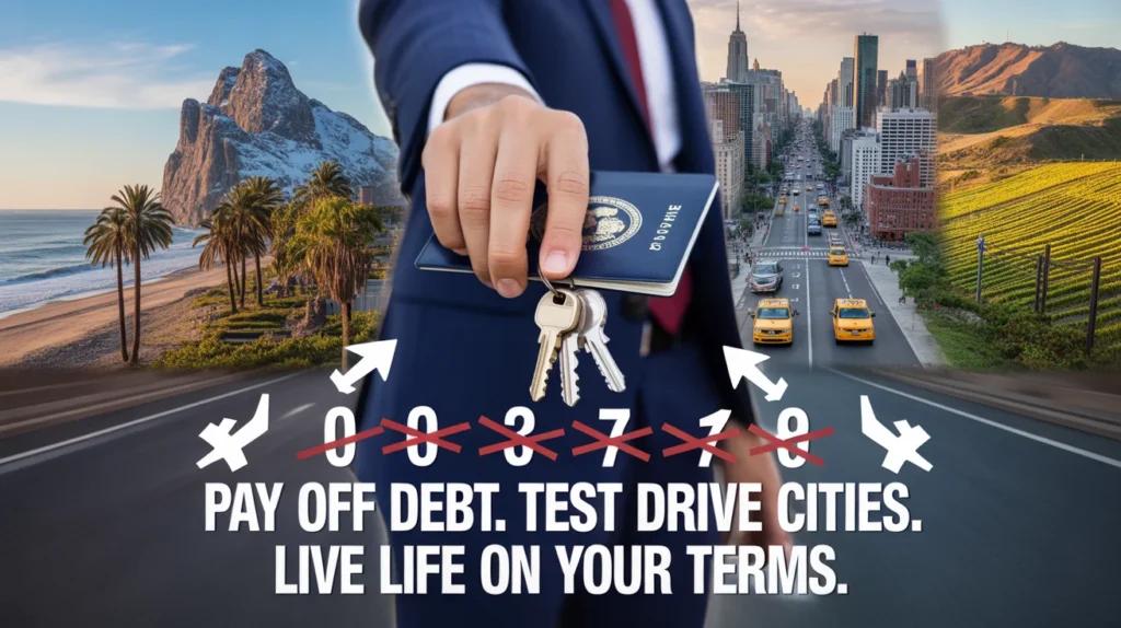 PAY OFF DEBT. TEST DRIVE CITIES. LIVE LIFE ON YOUR TERMS.