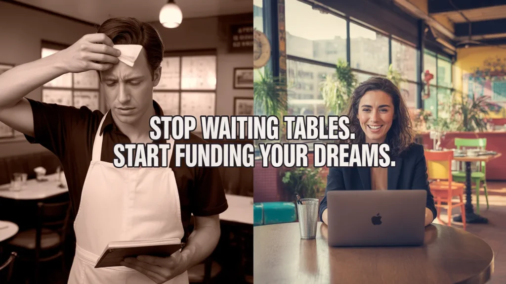 STOP WAITING TABLES. START FUNDING YOUR DREAMS.