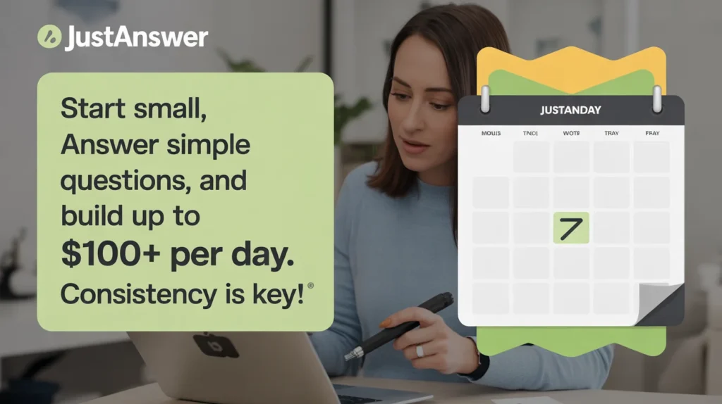 Start small, answer simple questions, and build up to $100+ per day. Consistency is key!