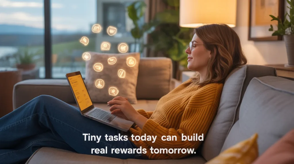 Tiny tasks today can build real rewards tomorrow.