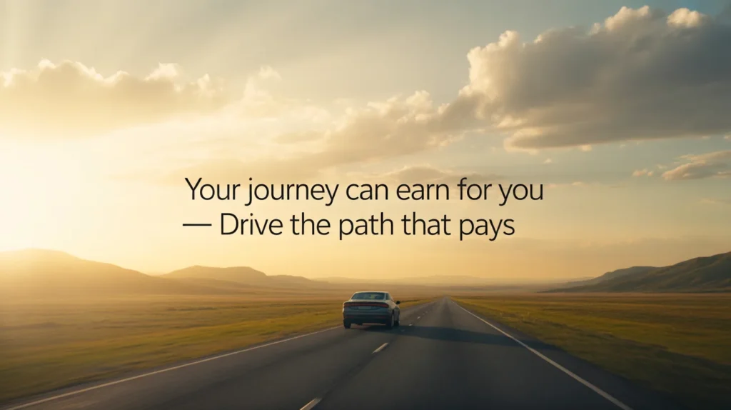 Your journey can earn for you — drive the path that pays.