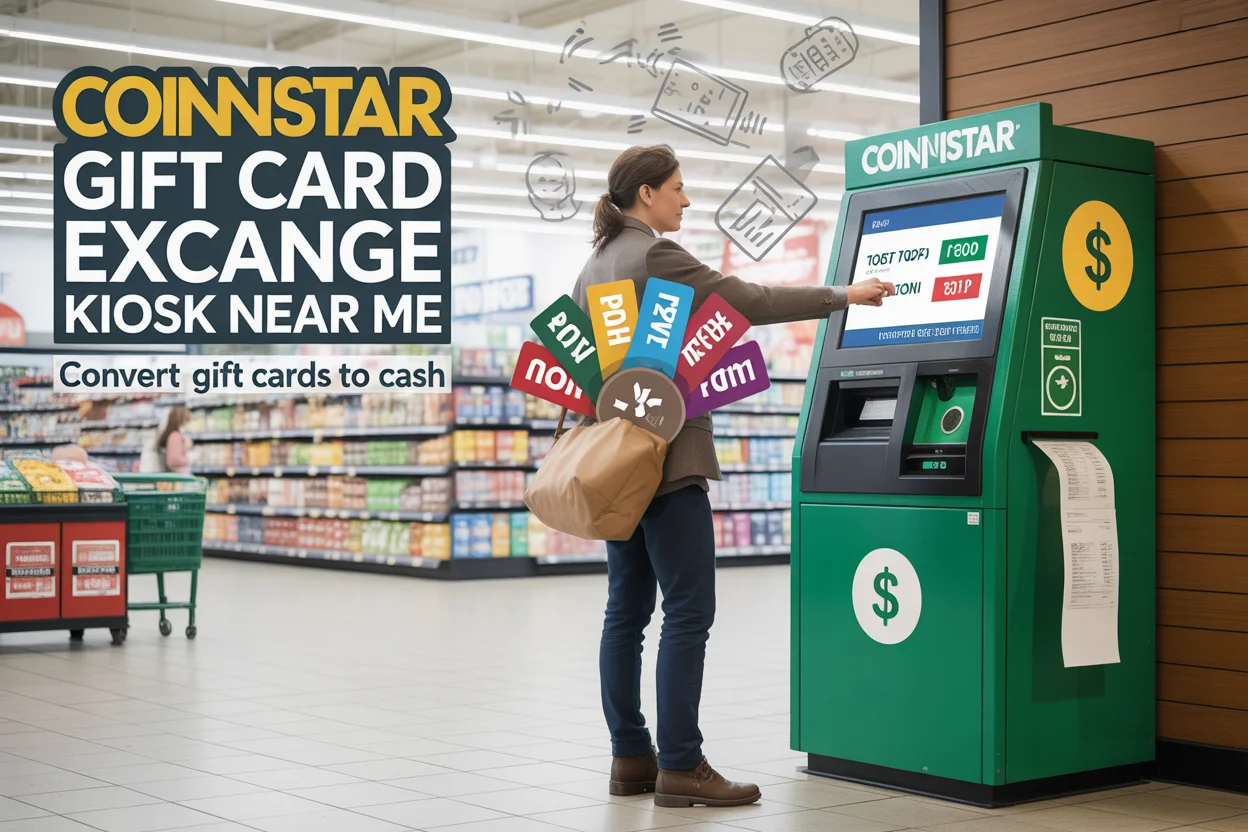 Coinstar Gift Card Exchange Kiosk Near Me (Convert Gift Card to Cash)