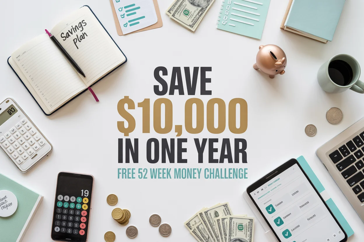 How to Save $10,000 in a Year – Free 52 Week Money Challenge