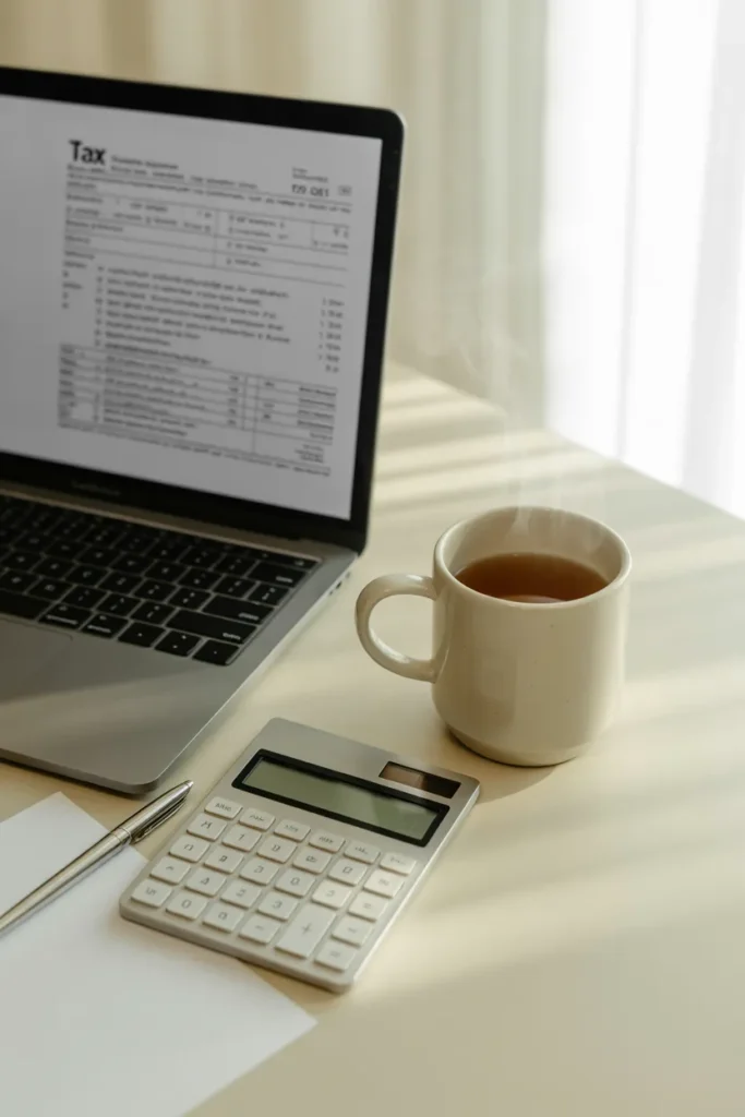 Online tutor tracking 1099 self-employment tax for online tutoring jobs at home desk