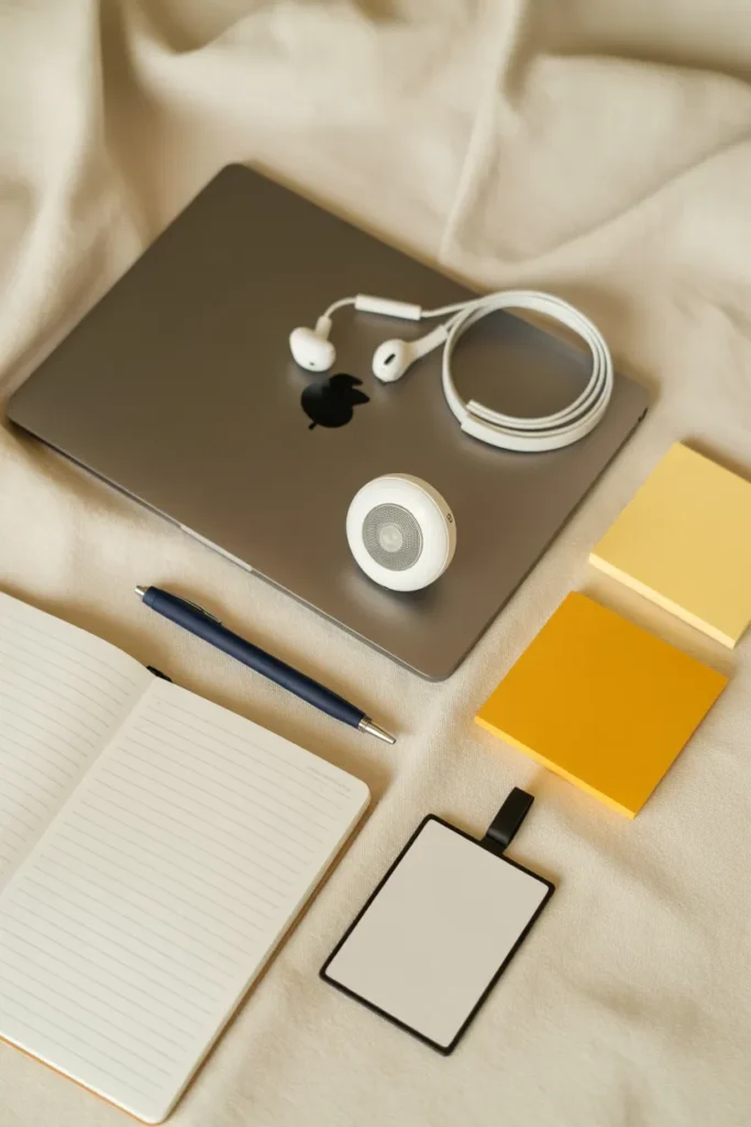 Online tutoring jobs from home setup essentials including laptop, ring light, and notebook