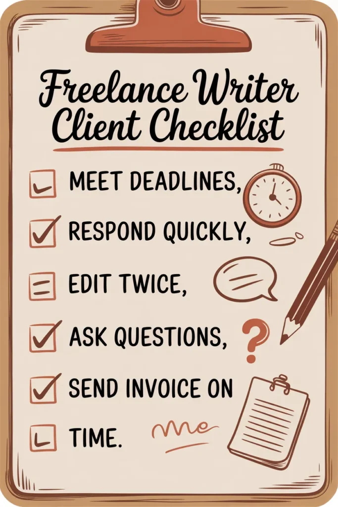 Professional freelance writer checklist to keep clients happy and make money writing online