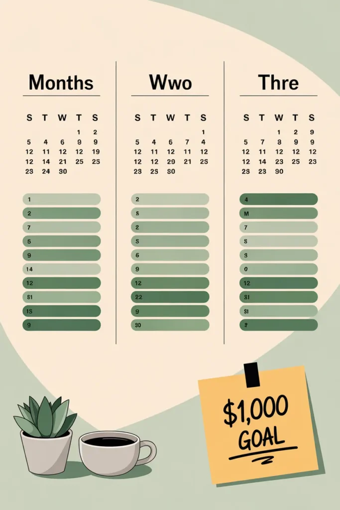 90 day plan timeline for how to make $1000 a month on etsy beginner