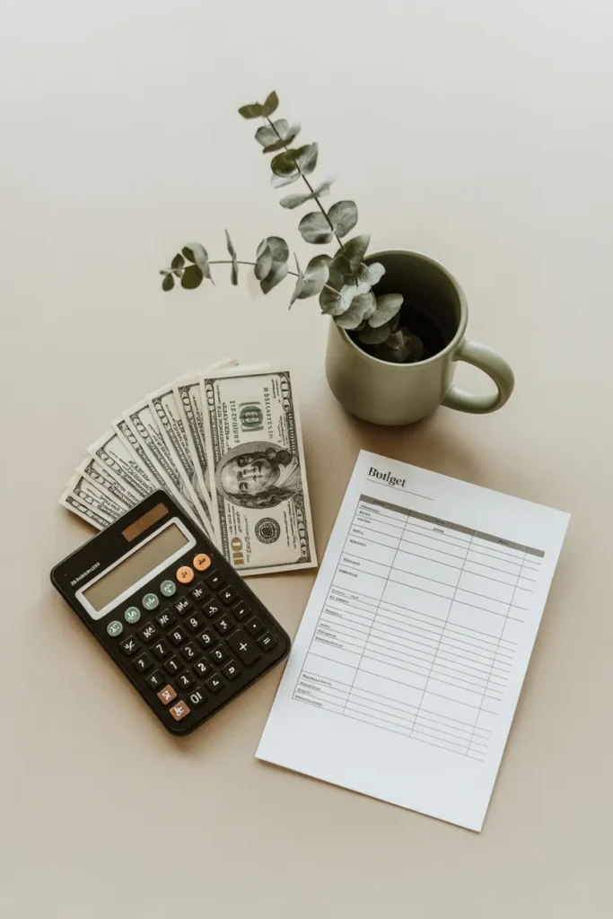 Budget planning layout for single mom side hustle income tracking.