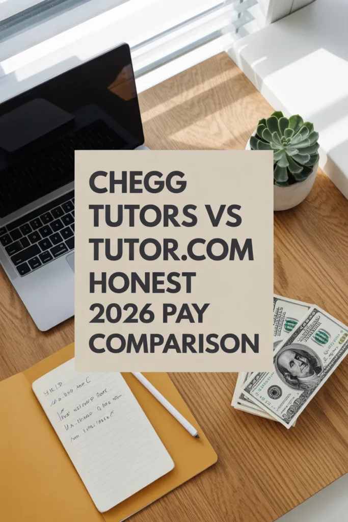 Chegg Tutors vs Tutor.com honest 2026 pay comparison Pinterest pin