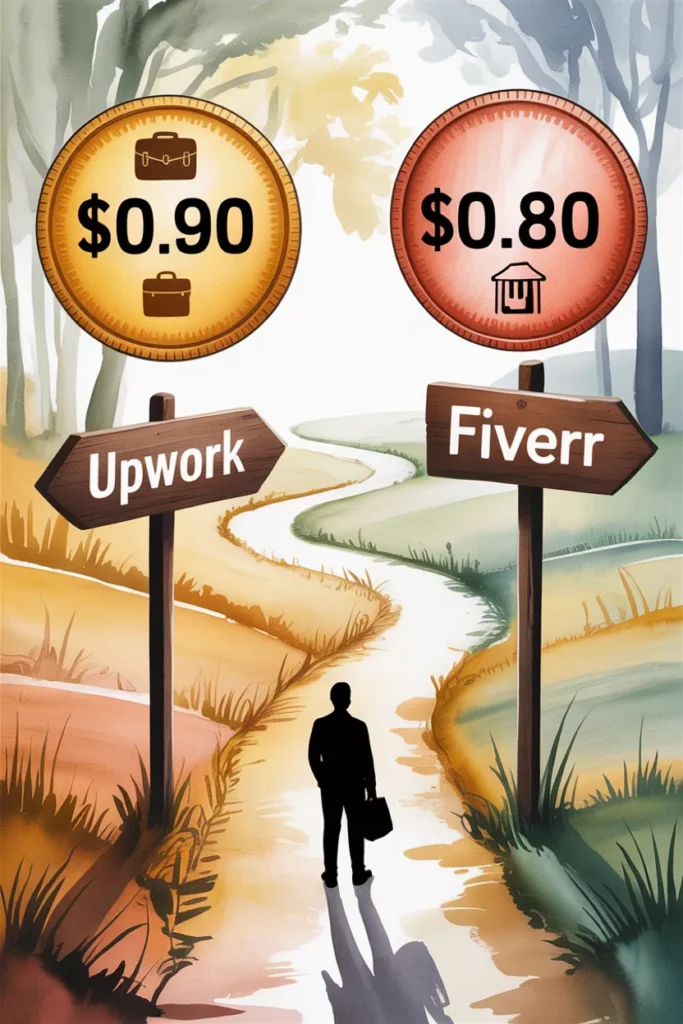 Choosing between Upwork and Fiverr 2026 for freelance side hustle decision