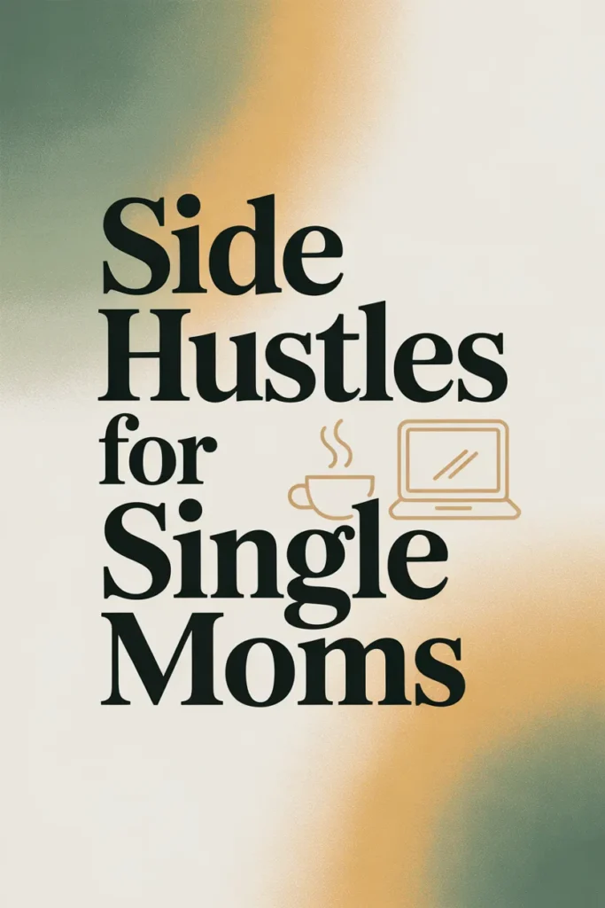 Pinterest pin graphic for side hustles for single moms working from home.