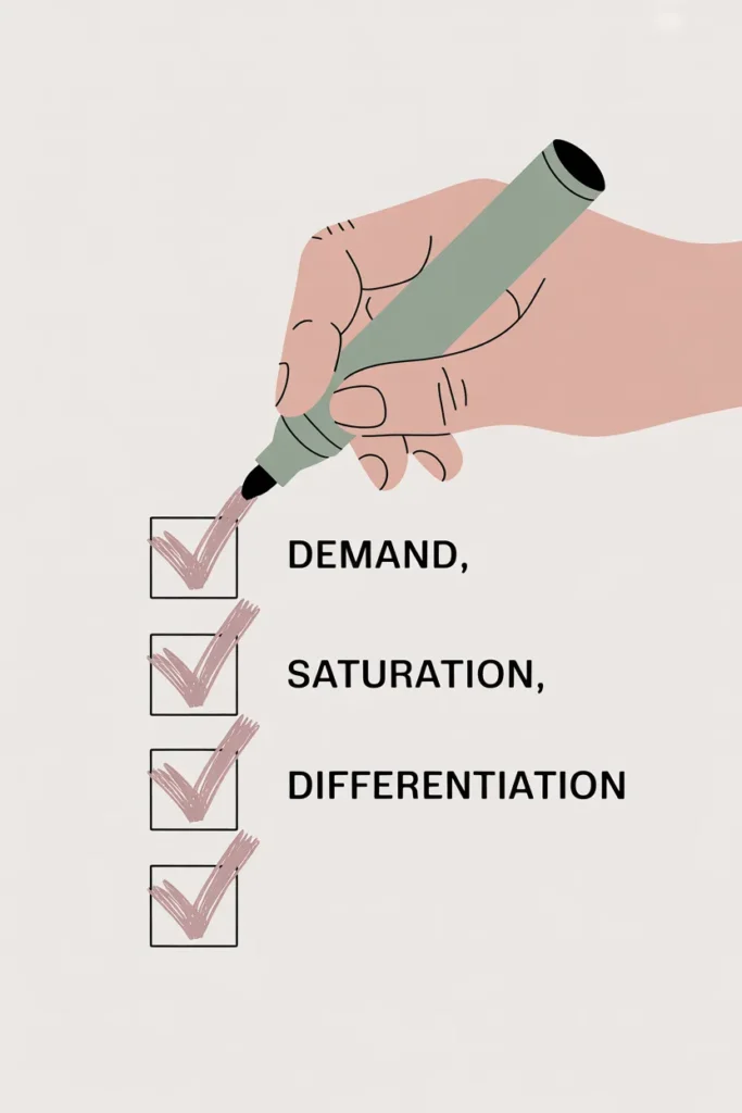 Three filter validation checklist for picking profitable Etsy printable niches